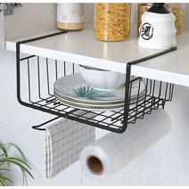 유블리스타 주방정리 키친타올 걸이 주방 수납 소품, 블랙, 1개