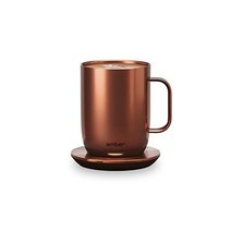 Ember 온도 제어 스마트 머그 2 414ml(14온스) 앱 온열 커피 머그잔 80분 배터리 수명 및 향상된 디자인 구리, 14 oz_구리