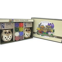 soooooo몰_올레비엔 미소 부엉이 캔들 홀더 커플 세트 브라운 향기나는양초 캔초 향초 아로마 들초 향들 아로마들 나는_더수sSHOP, 무옵션_상품_입니다_