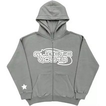 올란도헌터 트럭 rc카 자동차 레트로 스타 레터링 프린트 오버사이즈 후드티 Y2K 스트리트 힙합 컬러 하라주쿠 캐주얼 지퍼 스웨트셔츠 여성용, [04] XL, [06] 11