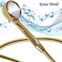 황금레이저 샤워호스 샤워기세트 1.5M (샤워기헤드 수압상승 욕실샤워기교체 수전, 골드헤드+호스