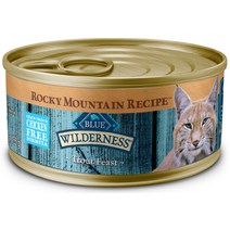 Blue Buffalo Wilderness Rocky Mountain Recipe Trout Feast 성인 그레인 프리 고양이 사료 통조림 5.5온스 24개입