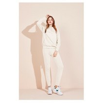 [AK PLAZA] [아키클래식] 여성 아이콘로고 후드 조거팬츠 트레이닝복 세트 크림 화이트
