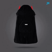 아기띠워머 패딩 덮개 우비 블랭킷 모기장 바람막이 망토 햇빛 가리개 겨울, 프리사이즈, 프리미엄 블랙캡 탈부착(허리걸상 없음)