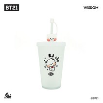 BT21 미니니 텀블러 캐릭터 피규어 빨대 콜드컵 아이스 텀블러 워터 보틀 물병 물통 650ml, 알제이(RJ)