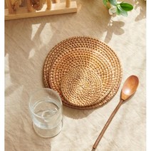자연소재 라탄 냄비받침 라탄플레이트 화분 인테리어소품(3type), 라탄 소 (10cm)