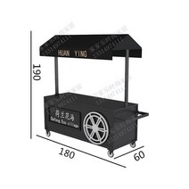 마트 가판대 수레 야외 스낵 리어카 판매 카트 180 60 190 야시장 판매, B.  180x폭 60x높이 190CM