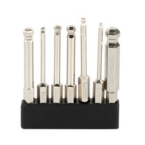 BROPPE 7PCS S2 마그네틱 볼 스크루 드라이버 비트 1 / 4inch 인치 육각 생크, 하나, 은