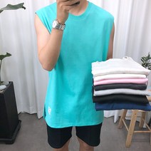 애드매이브 부드러운 특양면 옆트임 포인트 박스나시 8color 민소매