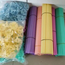 이쁜 풍선 컵스틱10P세트 막대 손잡이 고정 골드 실버 마카롱 어린이 선물 증정 셀프 DIY 삐에로 키다리아, 핑크