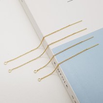 14K 골드필드 체인 롱 드롭 귀걸이 DIY 부자재 재료