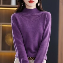 반집업 맨투맨 브이넥 캐시미어 스웨터 여성용 뜨개질 스웨터 하이 칼라 100 메리노 울 하이 칼라 슬림 소프트 롱 슬리브 풀오버 탑