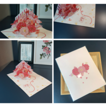 WONKING 3D 입체 카네이션 어버이날 스승의날 카드 팝업카드 update, 3.카네이션 가든(대)-엠버 바닐라 향기, 1개