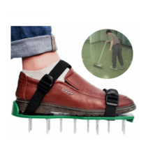 잔디 펀칭 스파이크 신발 정원 도구 숨구멍 시멘트, 금속 버클 6개의 레이스