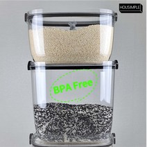 하우심플 투명 밀폐 쌀보관함   마우스 계량컵, 5kg