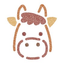 우돌아트 스텐실도안 1231 새해 전통 십이지신 소 동물스텐실도안