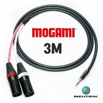 모가미 MOGAMI 2534 3.5mm + 2XLR 암페놀 amphenol 뉴트릭 골드 스테레오 케이블 3M