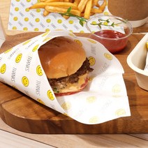 (SH) 33cm 스마일 햄버거 포장지 1000장 / 일회용 코팅 샌드위치 토스트 유산지, 33cm 스마일 햄버거포장지 1000장