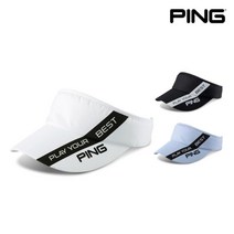 [삼양인터내셔날 정품] 2023년형 핑 슬로건 와이드 바이저 남성 골프모자, 화이트