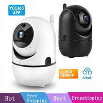 스마트 홈 IP 카메라 1080P HD 보안 자동 추적 네트워크 무선 감시 야간 YCC365 플러스 와이파이, 1080 black add 16G_CHINA | EU
