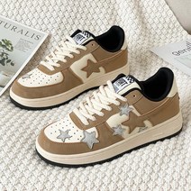 패들 킥판디자이너 보드 슈즈 스타 플랫 스니커즈 Zapatillas Mujer 레이스업, 02 브라운_06 41