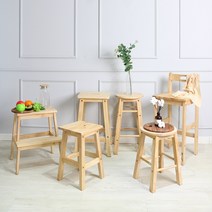 생활애 원목 사각 스툴 화장대 보조 간이 등받이 의자, 사각스톨 등받이