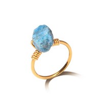 아쿠아마린반지 3월 탄생석 별자리 반지 불규칙한 자수정 석영 반지 자연석 아쿠아마린 칩 골드 컬
