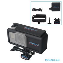 외장 배터리 카메라 케이스 커버 하우징 케이지 보조베터리 충전기 마운트 홀더 액세서리 GoPro Hero 5 6 7 9 10 Black, For hero 5 6 7BLACK