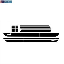자동차 쇽업쇼바 애쇼쇼바 car hood decal bonnet band rear trunk body kit 사이드 스트라이프 스커트 스티커 호환, 전체 세트, 광택있는 흰색