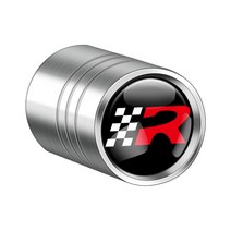 자동차 휠 타이어 에어 밸브 캡 스템 커버 4 개 좌석 큐프라 레온 5f 이비자 6l 6j mk2 쿠션 스타일링 액, 09 for R_02 SILVER