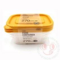 요비월드 찬통 보관 용기 270ML 전자렌지용용기 도시락반찬통 반찬통, 옐로우