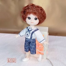 BJD 미니 16cm 13 가지 움직이는 관절 인형 1/12 멀티 컬러 헤어 공주 인형과 옷을 입을 수 있는 소녀 DIY 장난감 생일 선물, 17