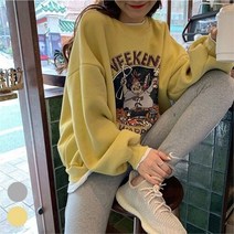 셀러허브 여성패션 [오노마] ONM 여성 얇은기모 레이어드 스타일 프린팅 긴팔 맨투맨