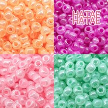 하태하태 유광파스텔 시드 비즈 20g (2mm 3mm) 구슬 공예 팔찌 재료 만들기, 03.베이비옐로우-3mm