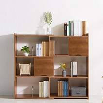 거실책장 코너책장 서재장 E6155 고무나무 3단 1300 4colors 틈새 아이방 공간, 월넛내추럴