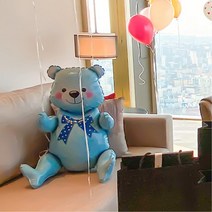 키즈카페 앉아있는 빅사이즈 곰돌이풍선 선물 파티룸 어린이집 파티