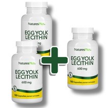네이처스플러스 난유캡슐 난황 레시틴 계란노른자 600mg 180정 1+1, 3개