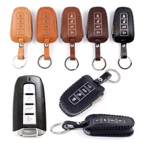 럭셔리 쌍용A 코란도C 스포츠 차키홀더 4버튼 이태리 천연 가죽 차키 케이스 스마트키 키 홀더 커버 자동차 새차 선물 각인, 브라운 Brown
