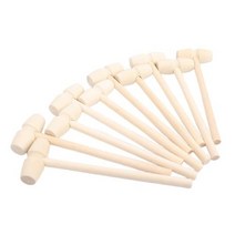 플랫 헤드 완구와 아이들을위한 행성 케이크 망치에 대한 10PCS 솔리드 우드 미니 해머, 10pcs 13.7cm