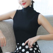 Bs2 여성 부드러운 원단 데일리 목폴라 민소매 티셔츠 _ 22121098EA