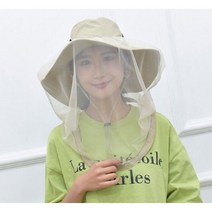 방충모자 모기장 모자 해충 방지 낚시용 등산용 고급형, 베이지