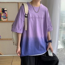 Lvliang Qingli 남성용 반팔 여름 오버핏 순면 티셔츠