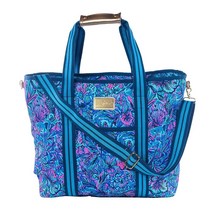 Lilly Pulitzer 피크닉 및 해변 쿨러 조절 가능한 어깨끈과 지퍼 탑이 있는 단열 쿨러 백 식료품 또는 여행용 대형 소프트 쿨러 Soleil It On Me, Shells N Bells