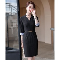 데스크유니폼 실장 사무직 안내데스크 아나운서룩 근무복 스트라이프 A28