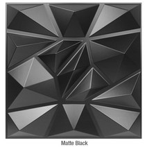 집 벽 리노베이션 스테레오 3D 패널 자체 접착식 스티커 아트 타일 벽지 방 욕실 천장 30x30cm, Matte Black