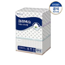 크리넥스 디럭스 무늬향 미용티슈 250매 X3개 X1팩 /화장지 /미용티슈 /총3팩, 단품