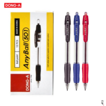 동아 애니볼 유성 볼펜 0.5 mm (12개입 1세트), 검정(1세트)+파랑(1세트)+빨강(1세트)