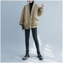 신이SH 더블샵 큰언니 빅사이즈 따뜻한 겨울패딩 단추오픈 경량 퀼팅점퍼 노카라패딩점퍼