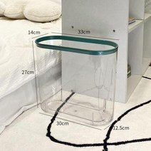 Threesome Dongha 좁은 솔기 쓰레기통 가정용 화장실 화장실 휴지통 크리 에이 티브 거실 솔기 투명 쓰레기통, 녹색 양동이 반지