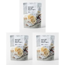설탕무첨가 자주 병아리콩과 쌀로 만든 한입 크기 뻥튀기 3개